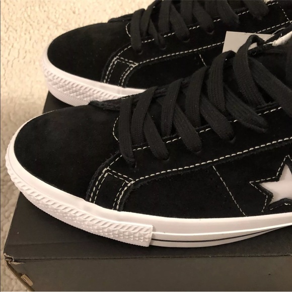 CONVERSE Men’s One Star Skate OX Black/White/Black - Picture 2 of 8